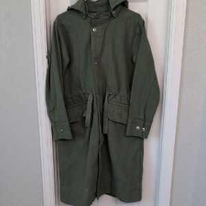 Everlane Green Cotton Trench Coat